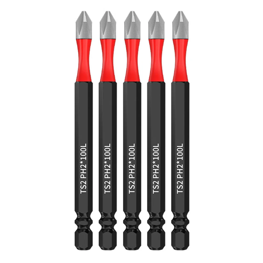 Pack of 5 Cross Magnetic Screwdriver Bits Crafted from Strong Alloy Steel with Innovative Non Slip Technology for Secure Use