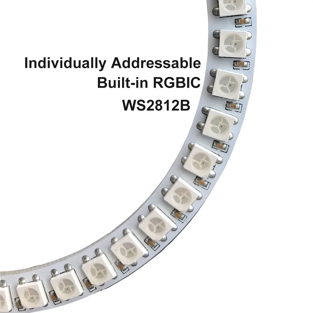 WS2812B DC5V LED Pixel Ring 8/16/24/35/45Leds Individually Addressable Built-in RGBIC Full Color Circle Round Modules Light