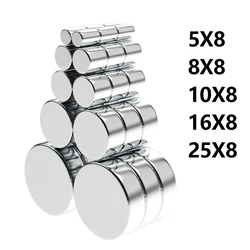 2/5/10/20/50Pcs Super Strong Magnet 5x8,8x8,10x8,16x8,25x8mm N35 Round Magnetic NdFeB Neodymium magnet Powerful Disc imanes