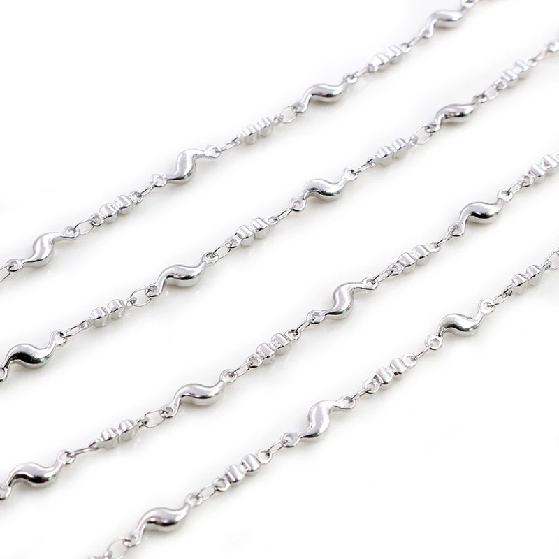 1 Meters Stainless Steel No fade 3.5mm Handmade S Cross Necklace Chain DIY Jewelry Findings Making Materials Handmade Supplies