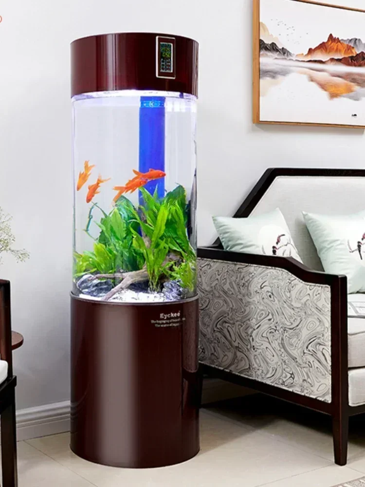 CXH Douyu Ecological Creative Fish Tank Cylindrical Acrylic Fish Globe Medium Fish Tank
