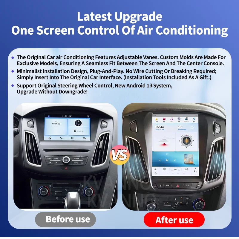 2Din Android13 Car Radio Screen For Ford Focus 3 Mk 3 2013-2017 8Core+8G+128G Multimedia Video Player Stereo Carplay GPS BT 4G