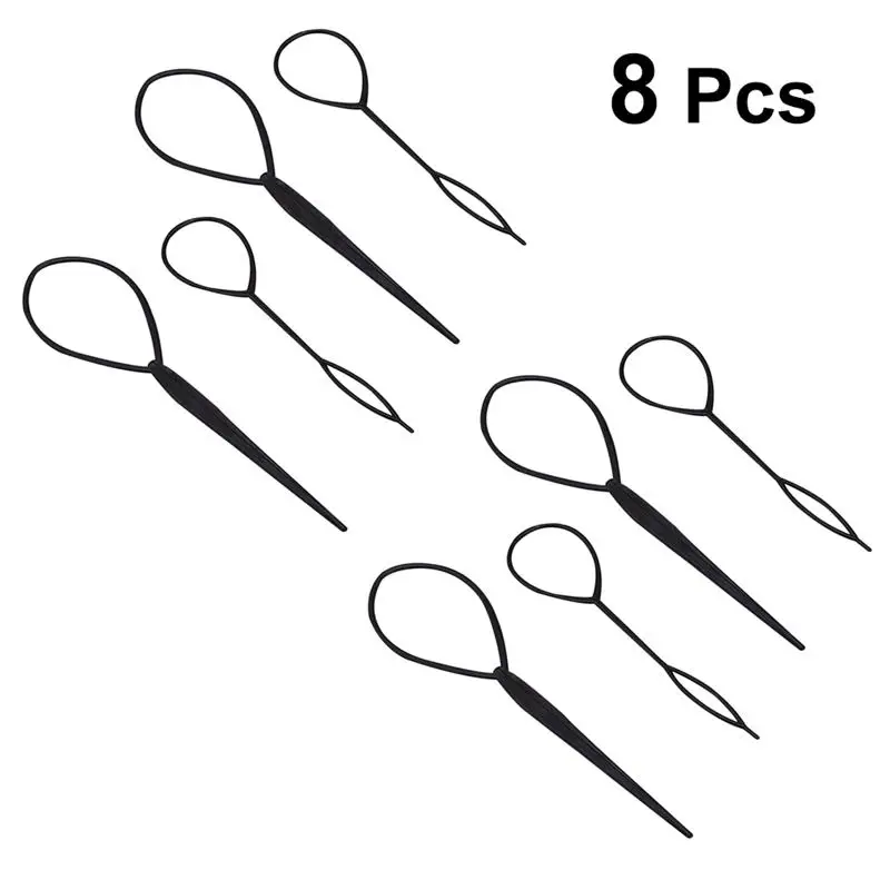 

2pcs Plastic Crochet Braids Pull Hair Needle Ponytail Pigtails Updo Hairstyle Tail Hair Braid Ponytail Hairdressing Tools