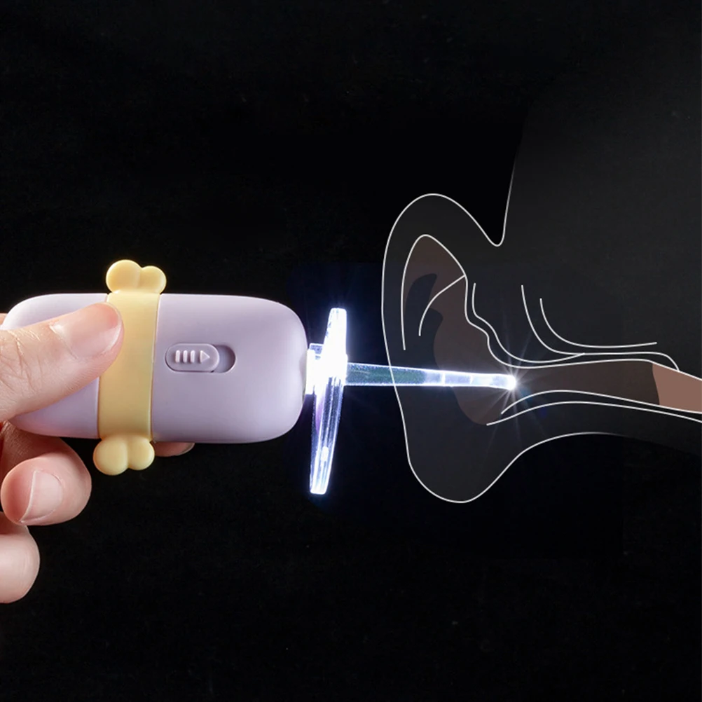 

Removal LED Kids Ear Curette Light TPE Head Safety Baby Earwax Picker Baffle Storage Ear Cleaning Tools