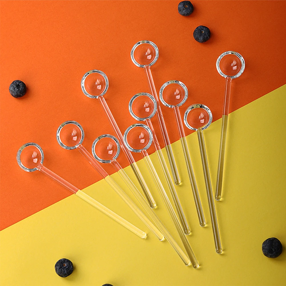 

6Pcs Clear Glass Coffee Spoons Multipurpose Teaspoons for Home Cafe Hotel Party Drink and Dessert Accessories Party Supply Spoon