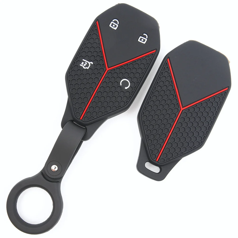 For BYD Formula Leopard 5 Leopard 8 Titanium 3 Titanium 9 Fang Cheng Bao Silicone Car Key Fob Cover Carabiner Strap
