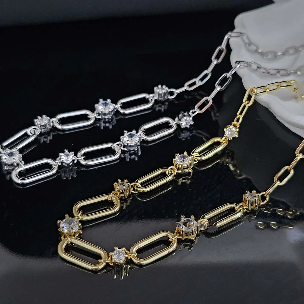 MUXIFC Rundschliff-Moissanit-Armbänder für Damen und Herren, DVVS1 Lab-Diamant, 925er Sterlingsilber, verstellbare Kettenarmbänder, Schmuck