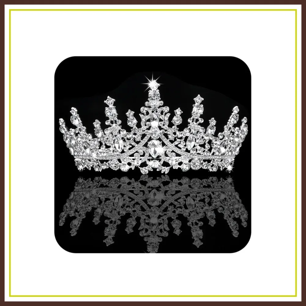 

Crystal Queen Tiara Crown for Women Bride Wedding Hair Accessories Birthday Party Prom Costume
