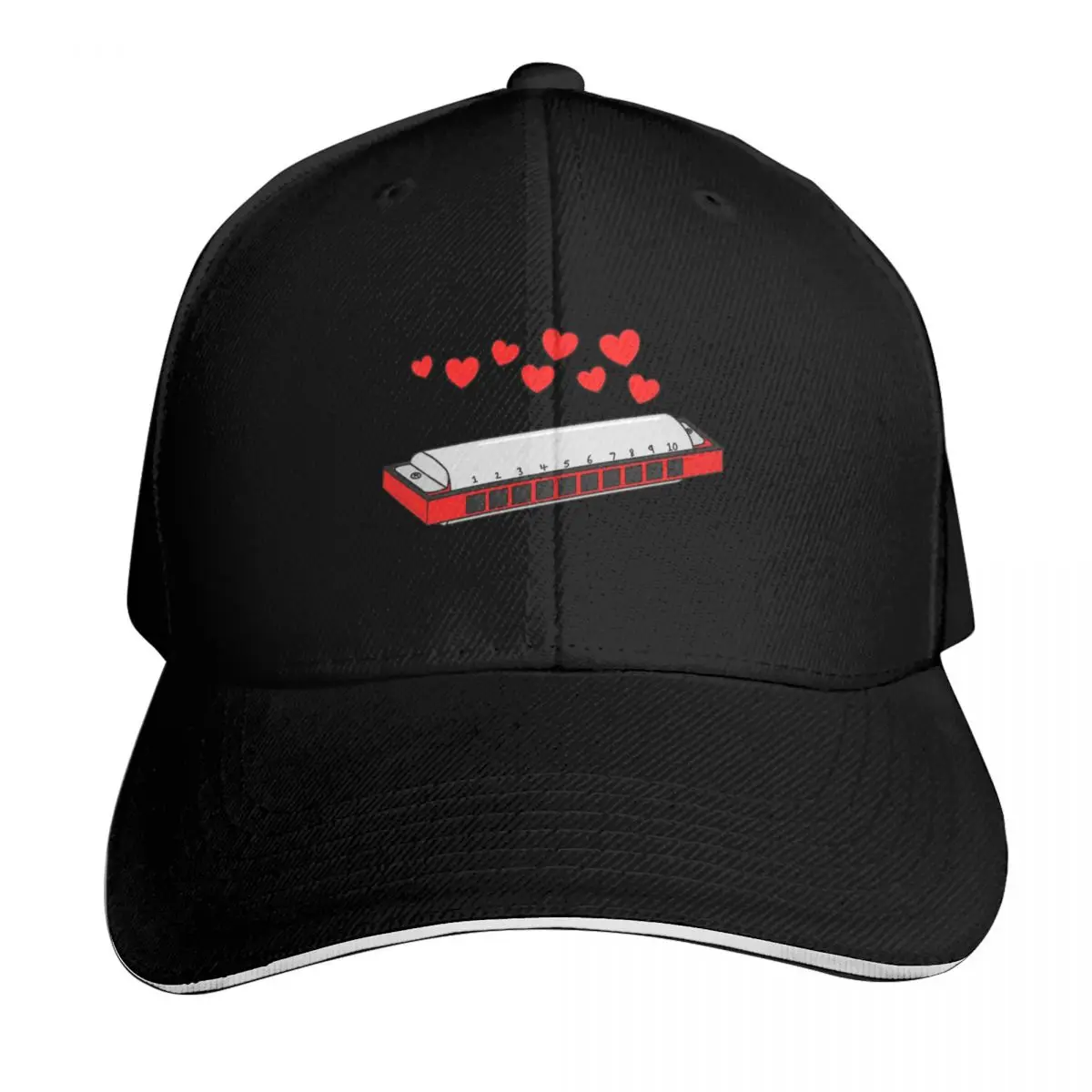 Harmonica Valentines Day Harmonicist Wedding Musician Baseball Cap Gift for Him Her Casual Daily Wear Quick Dry Performance