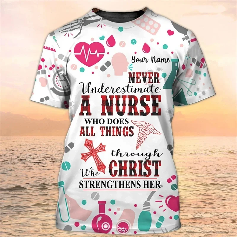 Summer Women's T-shirt Unisex Short-sleeved Tops Nursedoctor Clothes 3D Print Comfortable Business Attire Fashion O-neck Tees