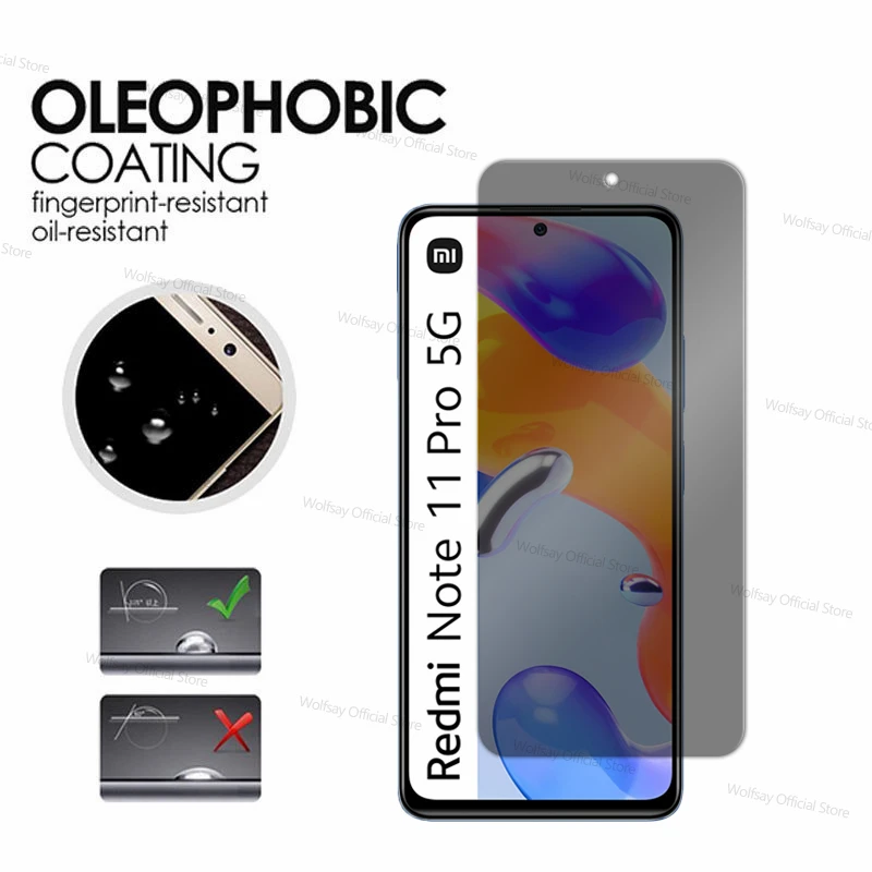 2/4PCS Privacy Screen Protector For Xiaomi Redmi Note 11 Pro 5G Anti-Spy Tempered Glass For Xiaomi Redmi Note 11 Pro 5G Glass