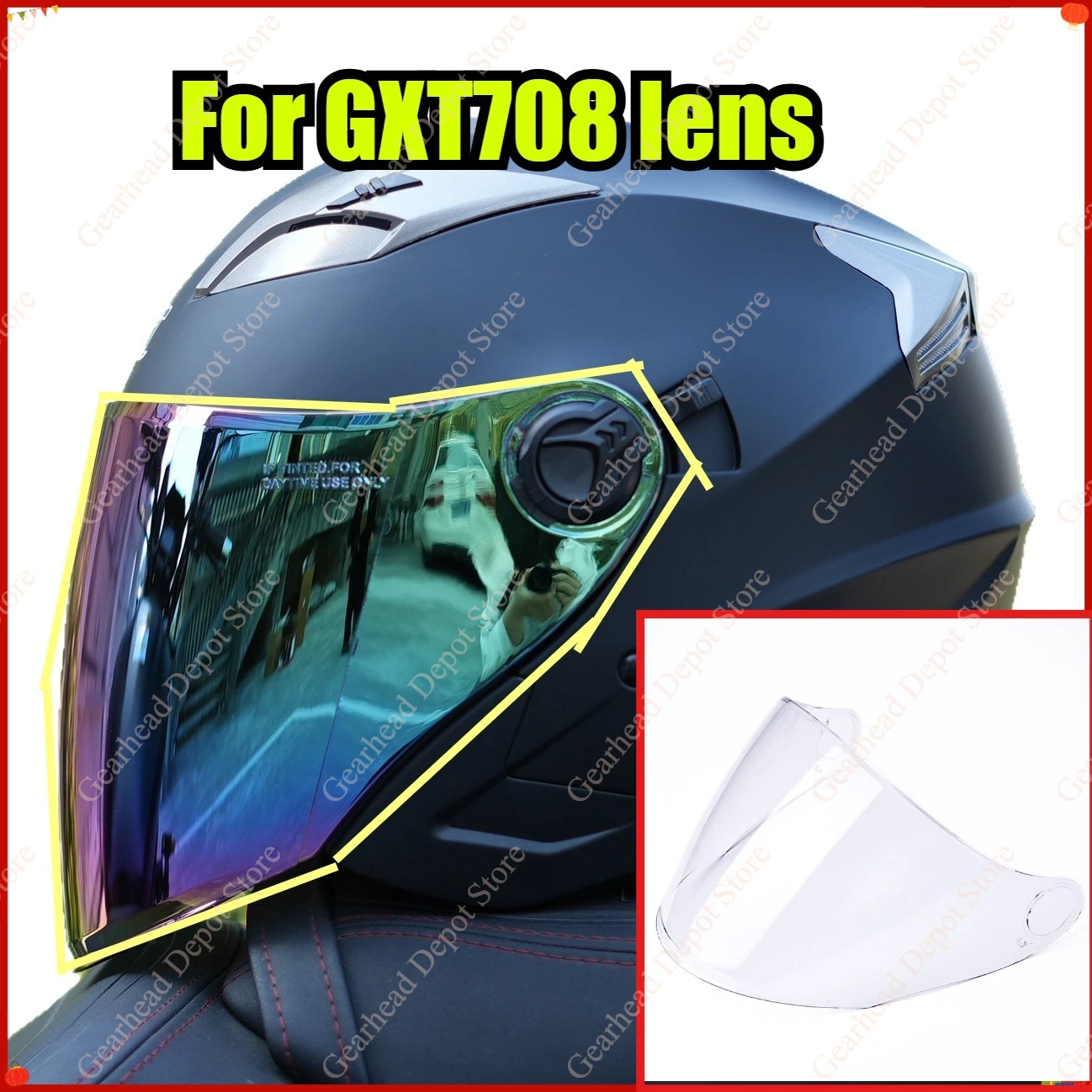 For GXT708 Motorcycle Helmet Visor Lens Multi Color Optional Replacement Face Shield Riding Protective Accessories