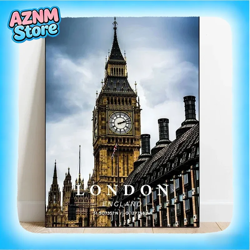 Póster de coordenadas de ciudades: París, Nueva York, Habana, Dubái, Amalfi, Seúl, Barcelona, Berna, cuadro decorativo en lienzo para decoración del hogar