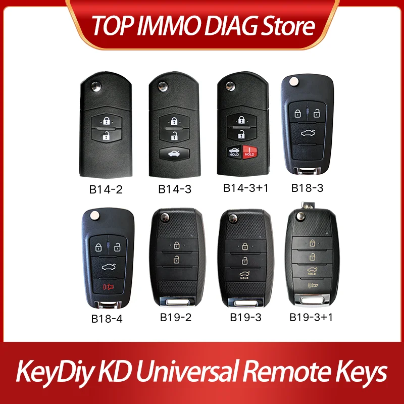 

10 шт. KeyDiy KD Универсальные дистанционные ключи B14-2 B14-3 B14-3+1 B18-3 B18-4 B19-2 B19-3 B19-3+1 Работа с KD900/KD MINI/KD X2/KD X4