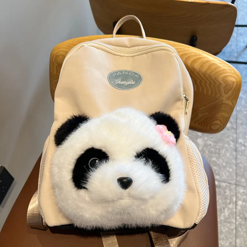 2025 New Huahua Simulated Panda Plush Backpack Cute Giant Panda Large Capacity Versatile Plush Bag Female Student Backpack