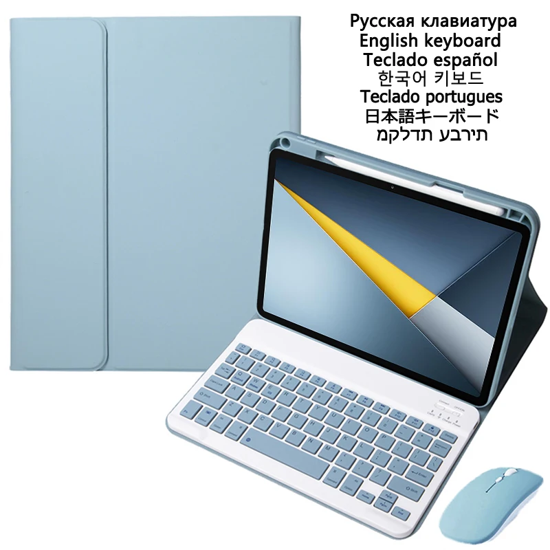 Spanish Russian Keyboard for Xiaomi Poco Pad M1 Keyboard Case with Pencil Slot Stand Cover for POCO Pad M1 Case 12.1 inch 2025