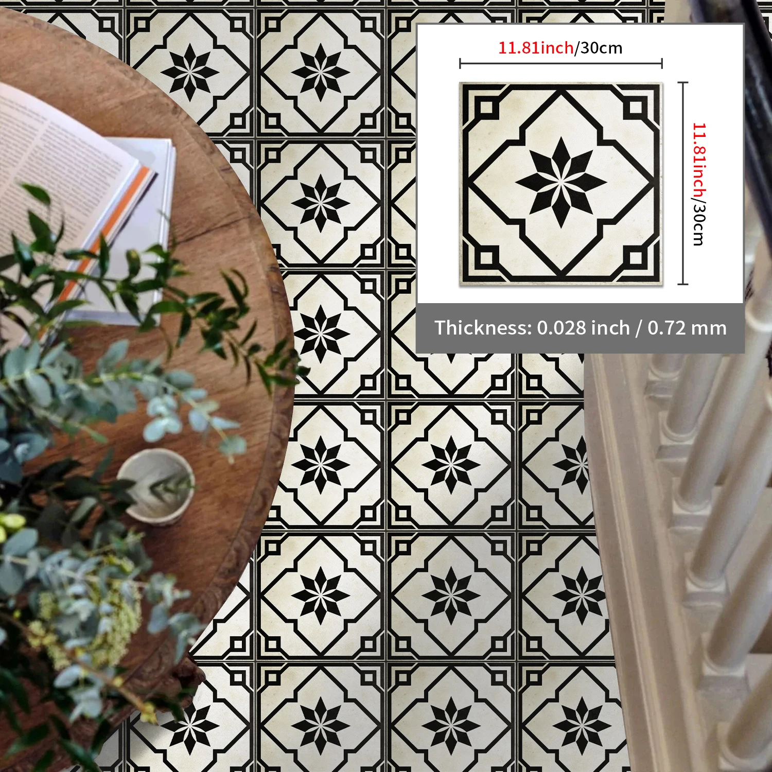 

Thick matte geometric wood grain wear-resistant waterproof self-adhesive floor and wall stickers, suitable for indoor decoration