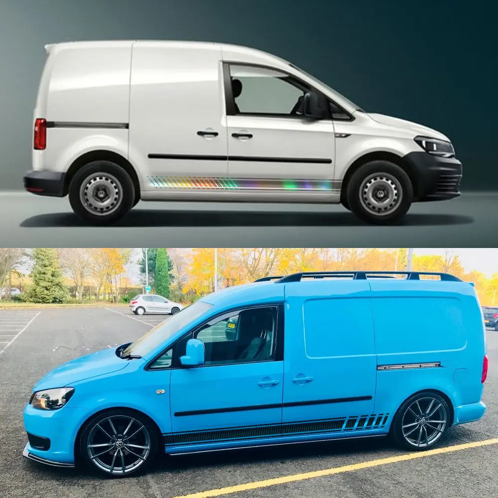 2PCS Car Door Side Stickers For Volkswagen VW Caddy MK1 MK2 MK3 MK4 2 3 4 Maxi Kombi Camper Van Vinyl Decals Tuning Accessories view 5