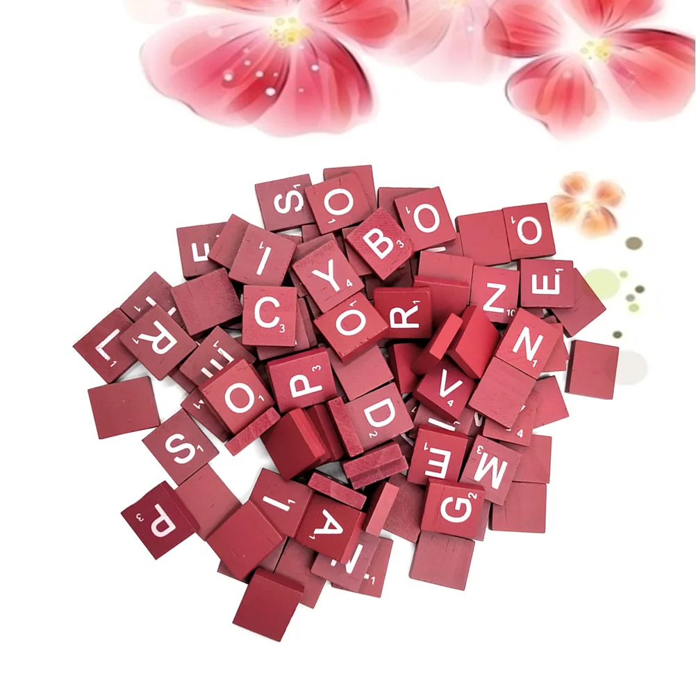 100pcs 26 Letters Alphabet Puzzle Wooden Blocks Natural Wood Chips Diy Crafts Kids Learning Baby Wood Cubes Decor Game Jigsaw