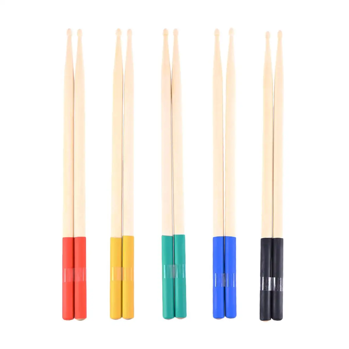 

5 Pairs Drumsticks Wood Drum Sticks 5A Maple Tipped Multicolor Fit All Drums Student Practice Musical Instruments Set Bamboo