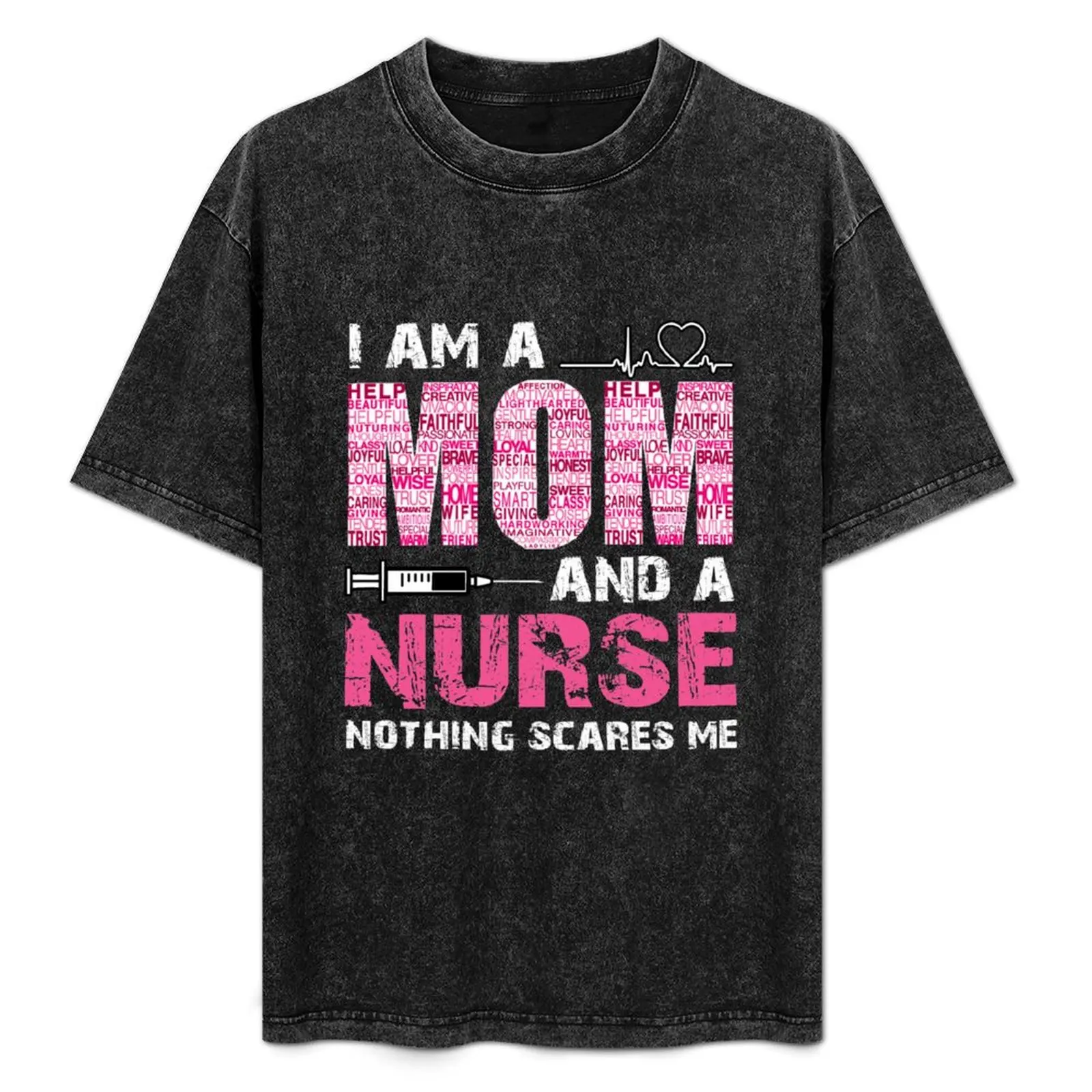 

Womens Cute Nurse Shirt - Funny Mom Shirts - Nothing Scares Me T-Shirt Plus Size Everyday Tee Shirt