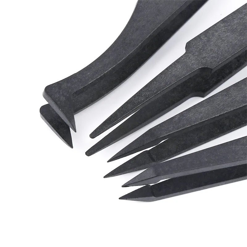 Pinzette antistatiche in plastica 8 in 1 Set pinzette a punta piatta per elettronica creazione di gioielli lavoro di laboratorio Hobby Craft