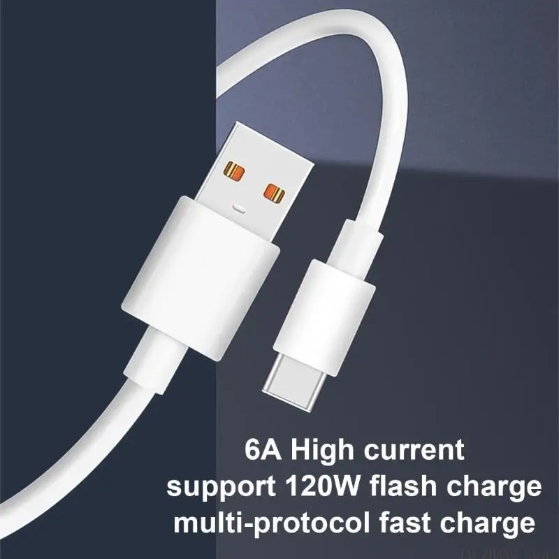 E56B 120W USB Type C Cable 6A Fast Charging USB C Data Cord Cable for USB C Super