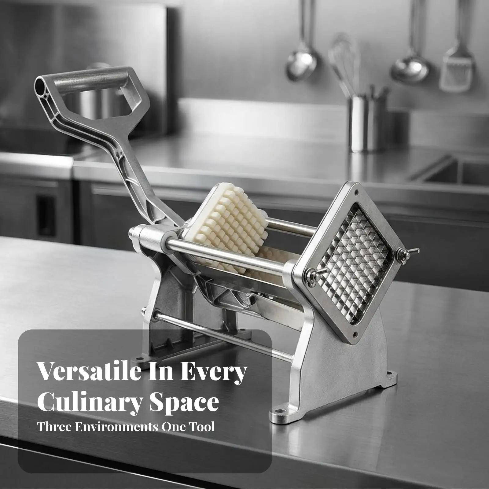 Potato French Fry Cutter Machine with 3 Cutting Grids and Slicing Blade for Home Kitchen Vegetable Prep