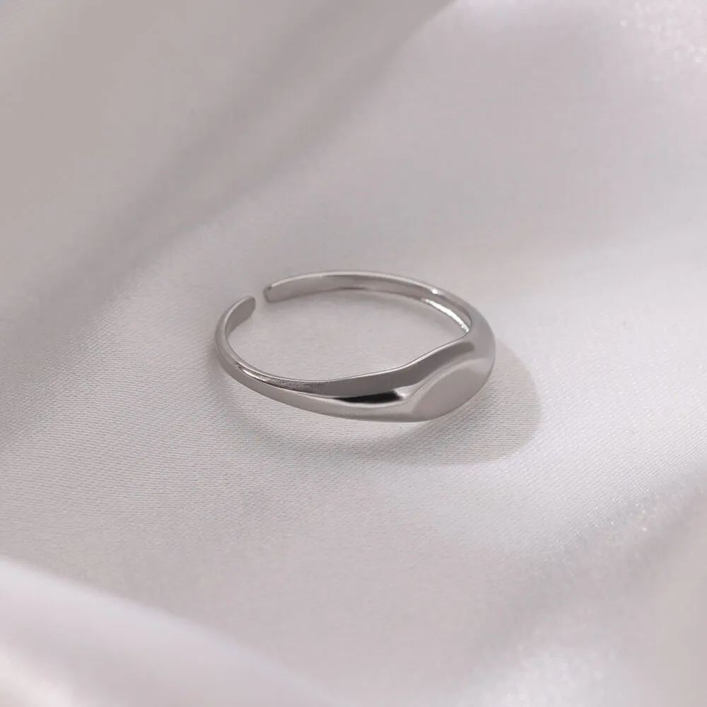 Stainless Steel Rings For Women Men Gold Color Simple Open Ring Female Male Wedding Party Finger Jewelry Gift 2024 New Trend image 5