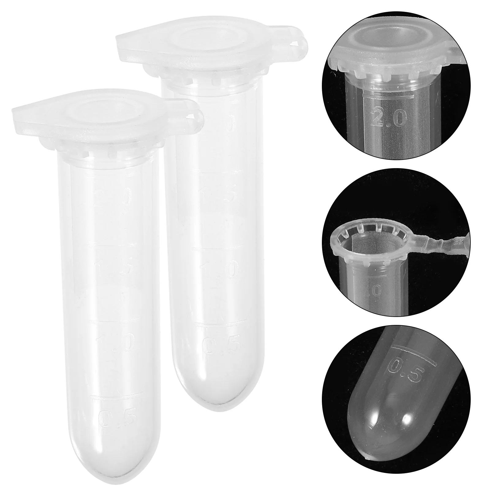 

500 Pcs Centrifuge Tubes Tube with Snap Round Sample Supply Bottom 2ml Capacity Container Can