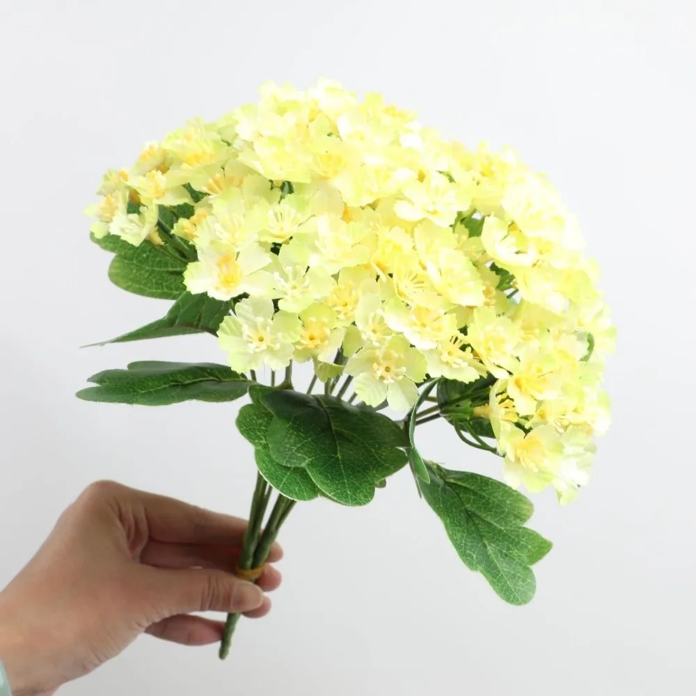 

5 Forks Artificial Hydrangea Bouquets Multi-headed Home Decor Wedding Decorations Hand Bouquet Table Ornaments Flowers