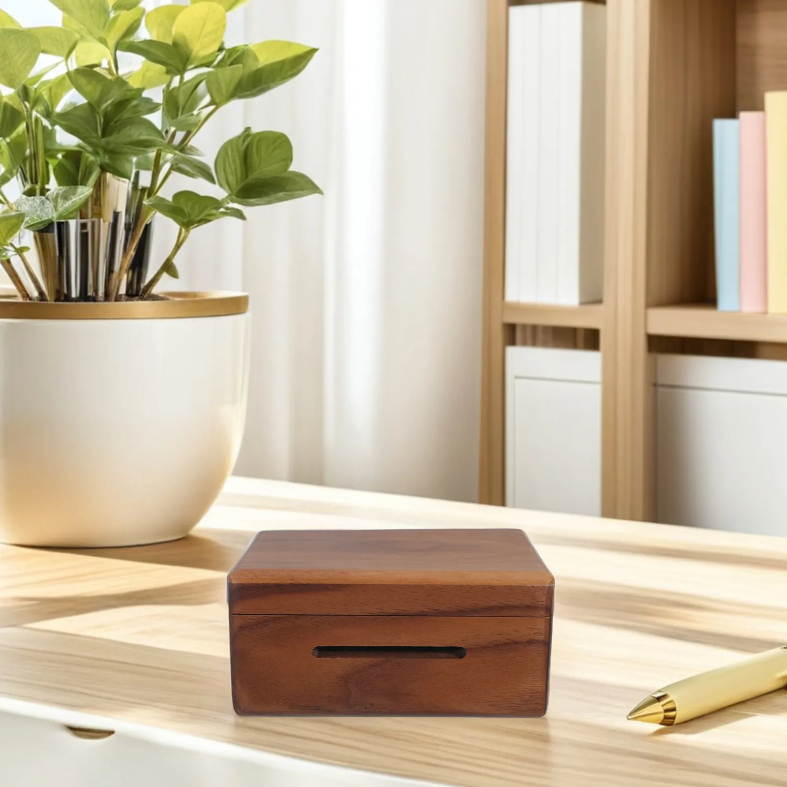 

Mini Hand Crank Music Box DIY Walnut Wood Case 15 Note Flip Housing Replacement for Creative Crafts Gifts and Keepsakes