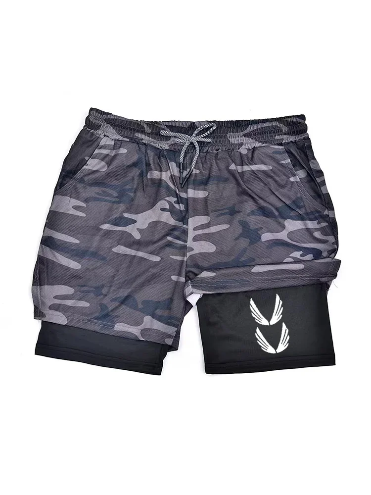 

Новые спортивные шорты 2-в-1, мужская дышащая повседневная спортивная одежда, двухслойные баскетбольные шорты для бега