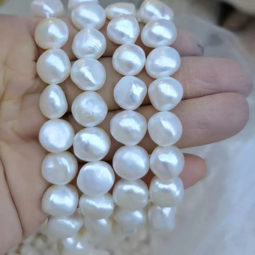 

11 mm 100% nature freshwater loose pearl with baroque shape,37 cm AAA HIGH LUSTER baroque pearl beads,