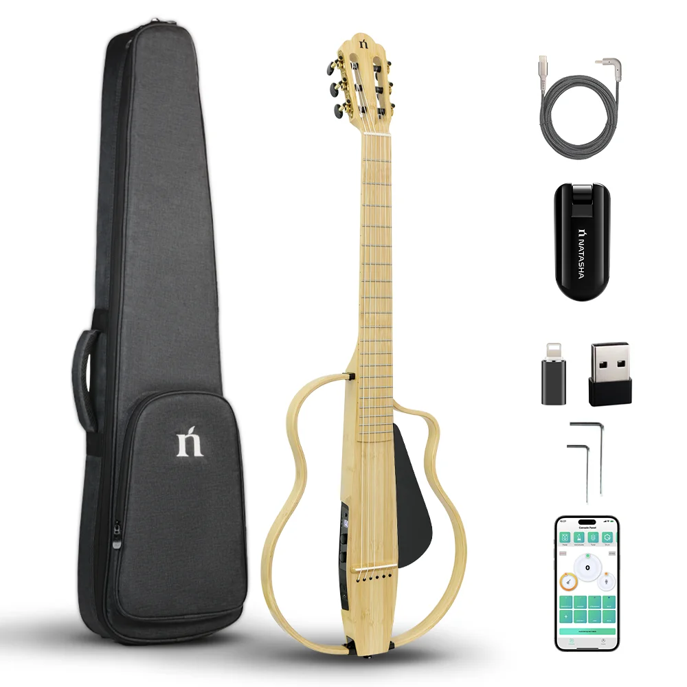 Natasha NBSG wireless compact travel Nylon strings silent crossover smart guitar