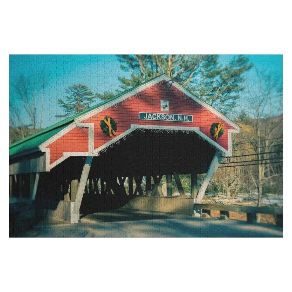 

West End of Honeymoon Bridge Jackson New Hampshire Jigsaw Puzzle Customized Kids Gift Photo Custom Puzzle