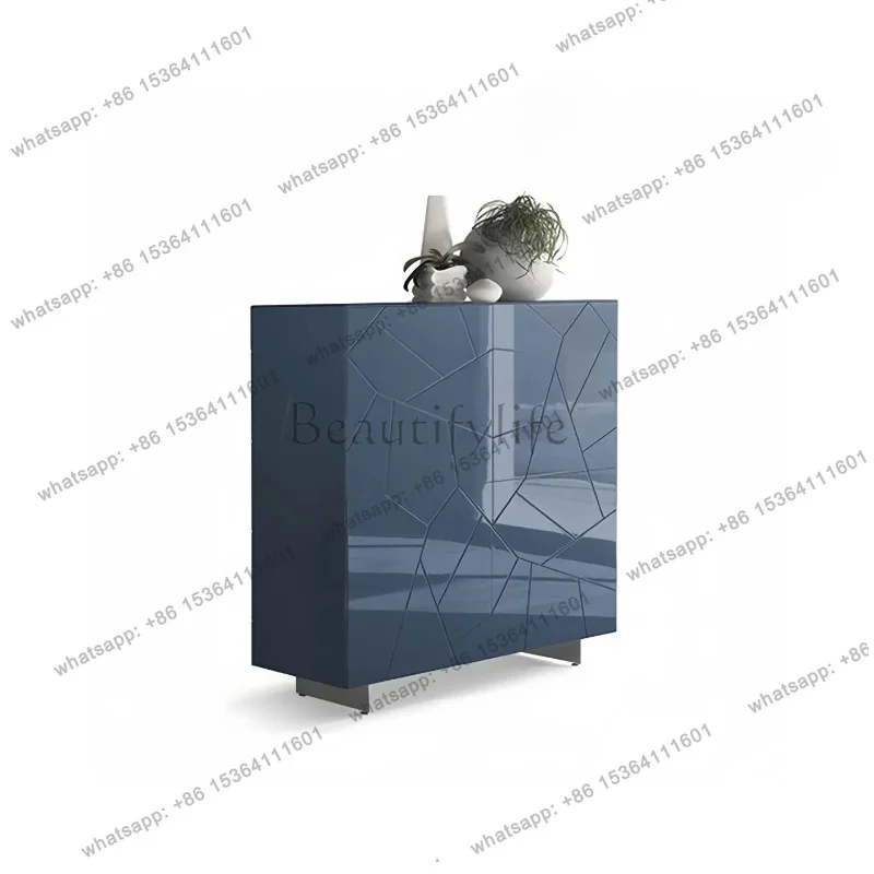 zj. Medieval lacquer shoe cabinet entry porch cabinet living room wall storage decorative cabinet