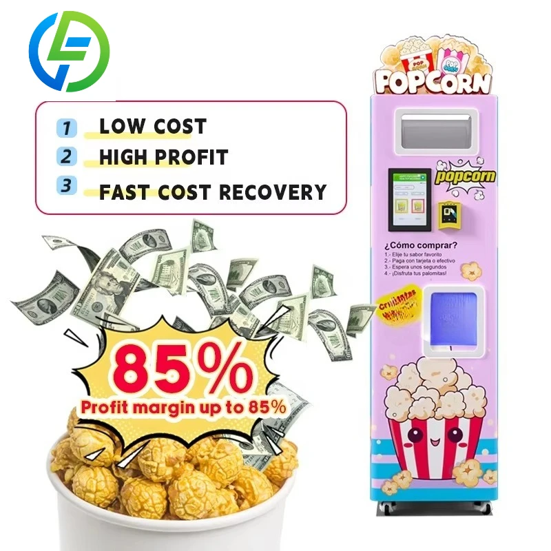 Customized Factory Intelligent Management Popcorn Maker Automatic Popcorn Vending Machines with Multi Payment Method