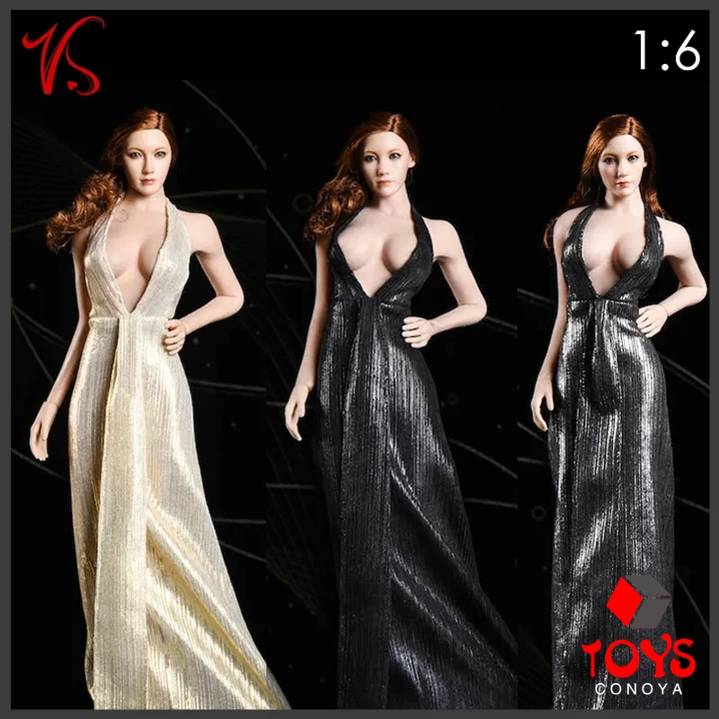 

VSTOYS 19XG52 1/6 Deep V Evening Dress Long Skirt Clothes Model Fit 12" Female Ph TBL Soldier Action Figure Body