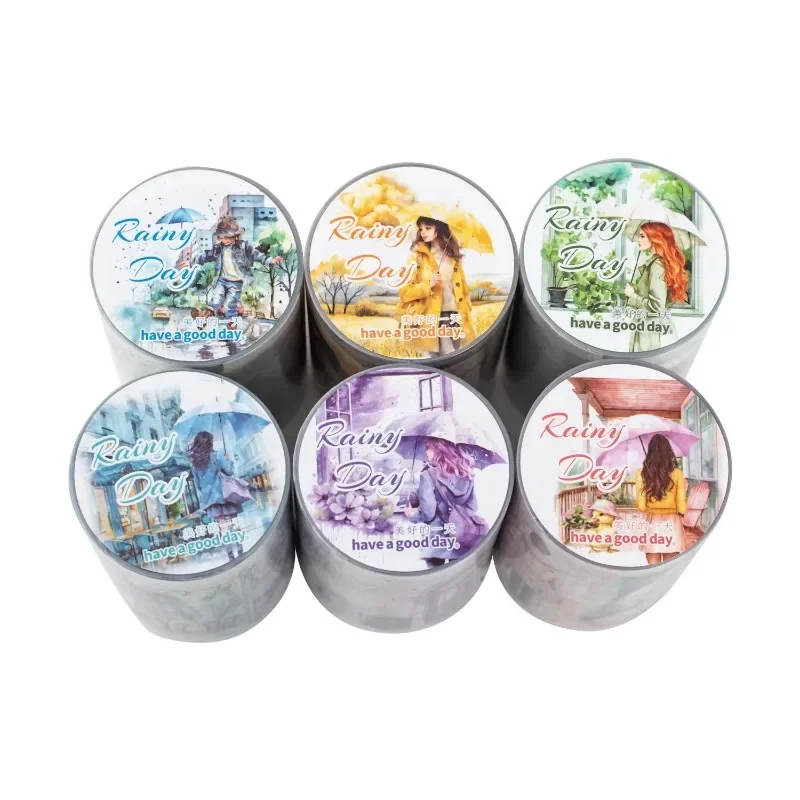 1Roll Tapes Rainy Day Weather Figures Aquascape Tape Urban Rainy Day Spring Playing Rainy Supplies Adhesives Scrapbook 60mm*2m