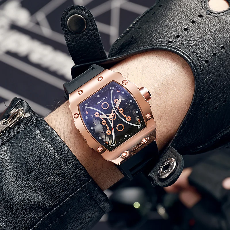 Adult student quartz watch Miller barrel type watch multifunctional personality couple large dial wristwatch