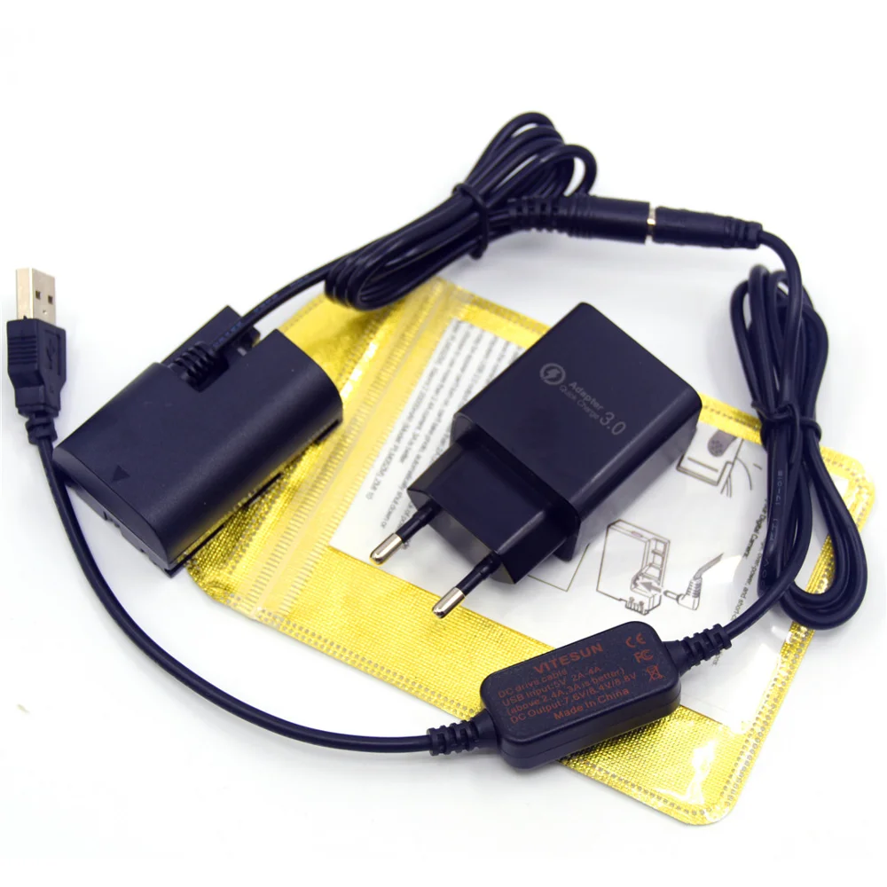 قوة البنك USB كابل DR-E6 تيار مستمر مقرنة LP-E6 الدمية البطارية شاحن لكانون EOS 5D مارك II III 5D3 6D 7D 60D 70D كاميرا