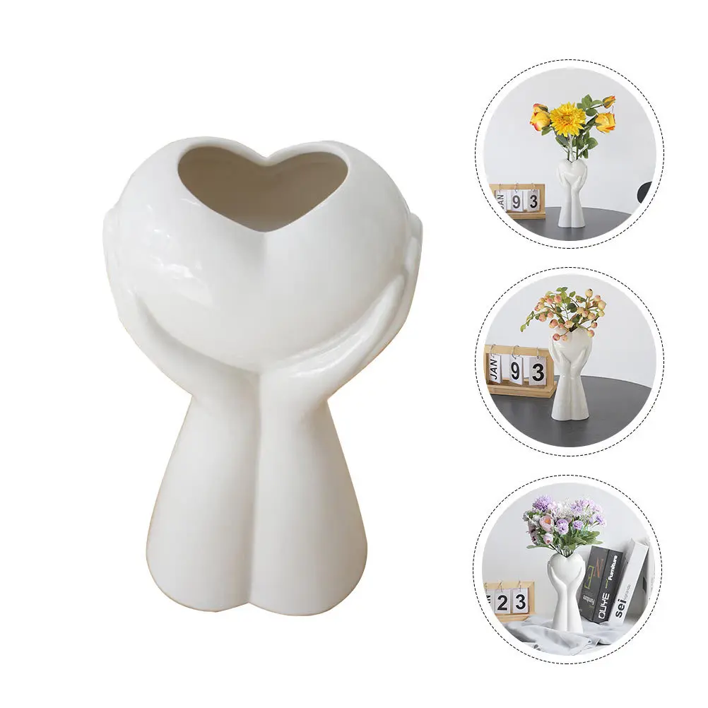

Ceramic Flower Vase Nordic Style Creative Home Decor for Dried Flowers Desktop Vase Ornament for Living Room Office Balcony