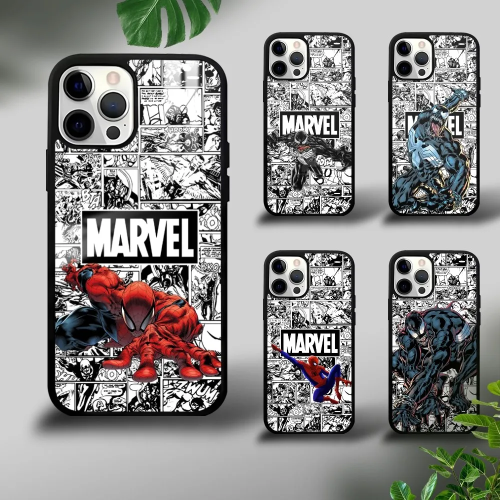 Spider Man VS Venom Phone Case For iPhone 16 15 14 13 12 11 Pro Xs Max Mini Plus Celulares Hard Funda