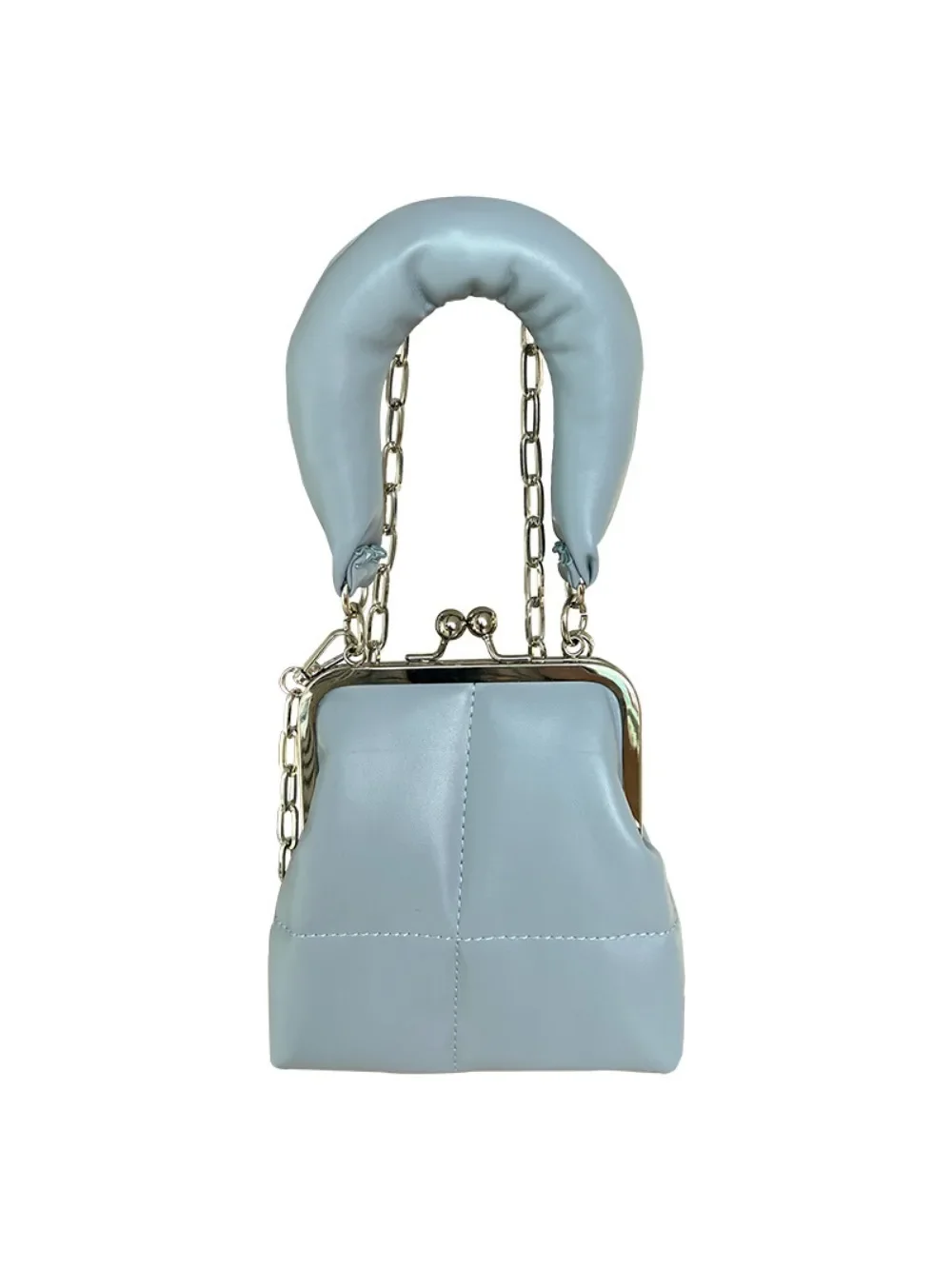 Fashion Women Clip Handbag Vintage Kiss Lock Chain Crossbody bag Korean Style Female Messenger Shoulder Bags Solid Phone Bag sac — zdjęcie 2
