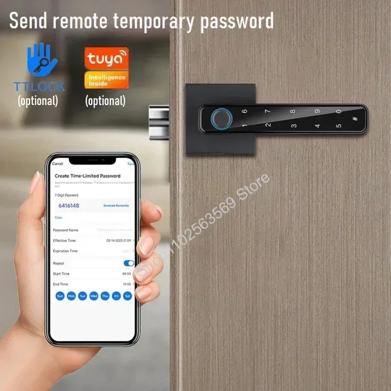 Intelligent Door Lock Tuya Smart Lock TTlock Work with Google Home Digital Electronic Code Lock Fingerprint APP Remote Unlock