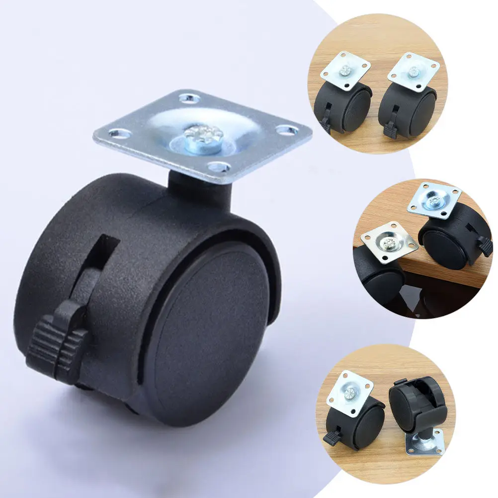 8Pcs Office Chair Caster Wheels Brake Rotation Swivel Heavy Duty Replacement Wheel Rollers Furniture Movement Smooth Control