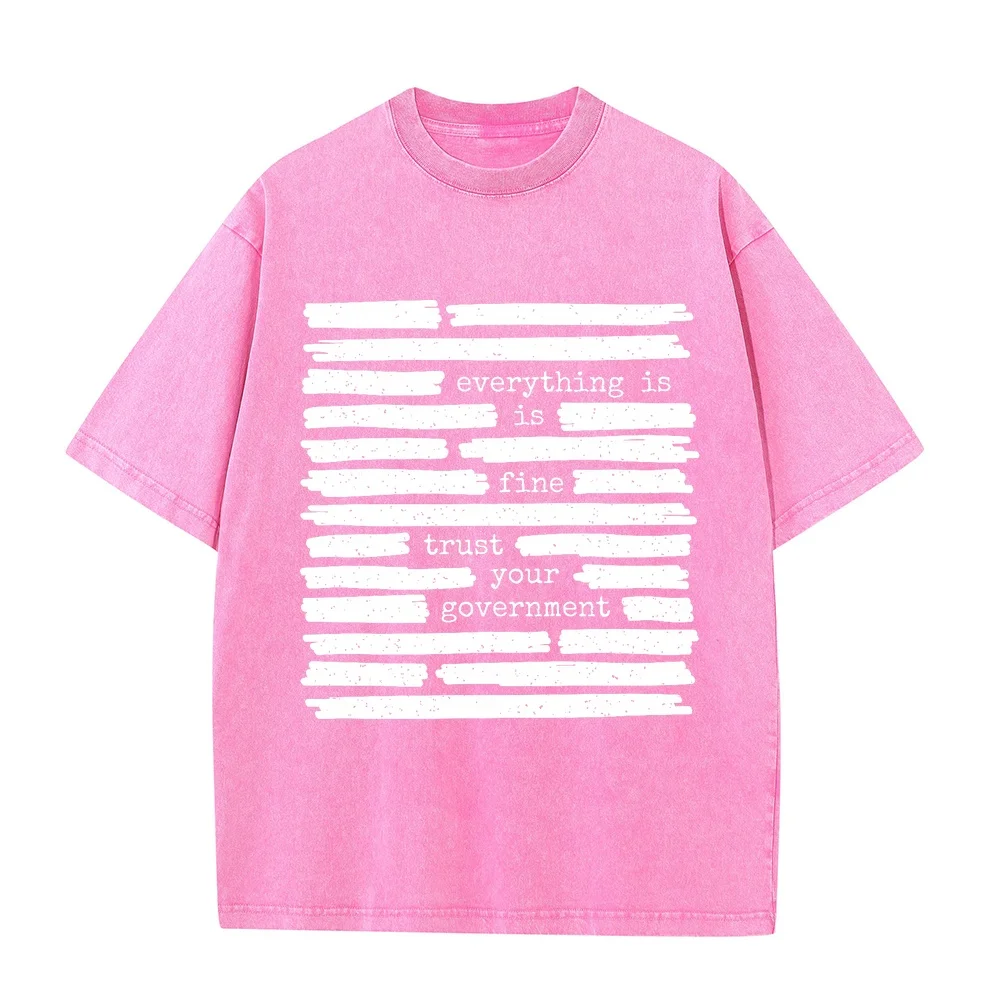 Tee Shirt Funny Trust Your Government Document With Redacted Text Printing Adult Heavyweight T-Shirt Man Designer Clothes XL