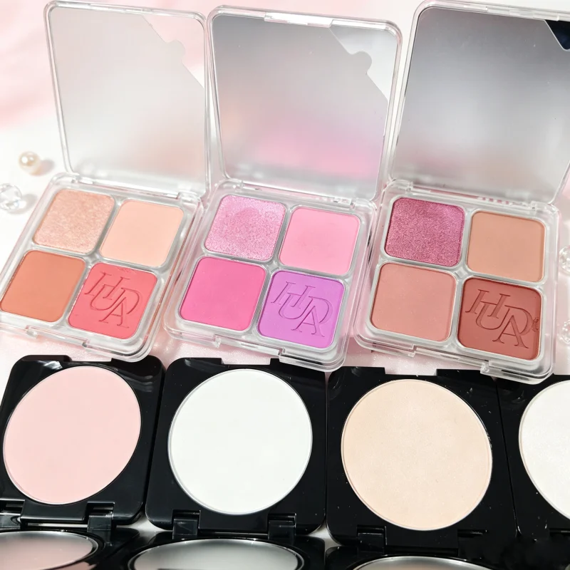 Popular Four Color Powder Blusher Matte Natural Shiny Waterproof Sweat Resistant Facial Contour Makeup Blush Pin Soft Makeup