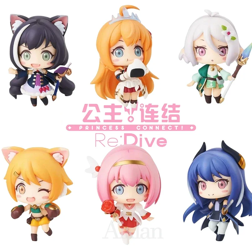 Figura de acción de PVC de la princesa Connect Re:Dive, 6 piezas, Eustiana, Von Astraea, Natsume, Kokoro, modelo coleccionable, juguetes para niños, regalo
